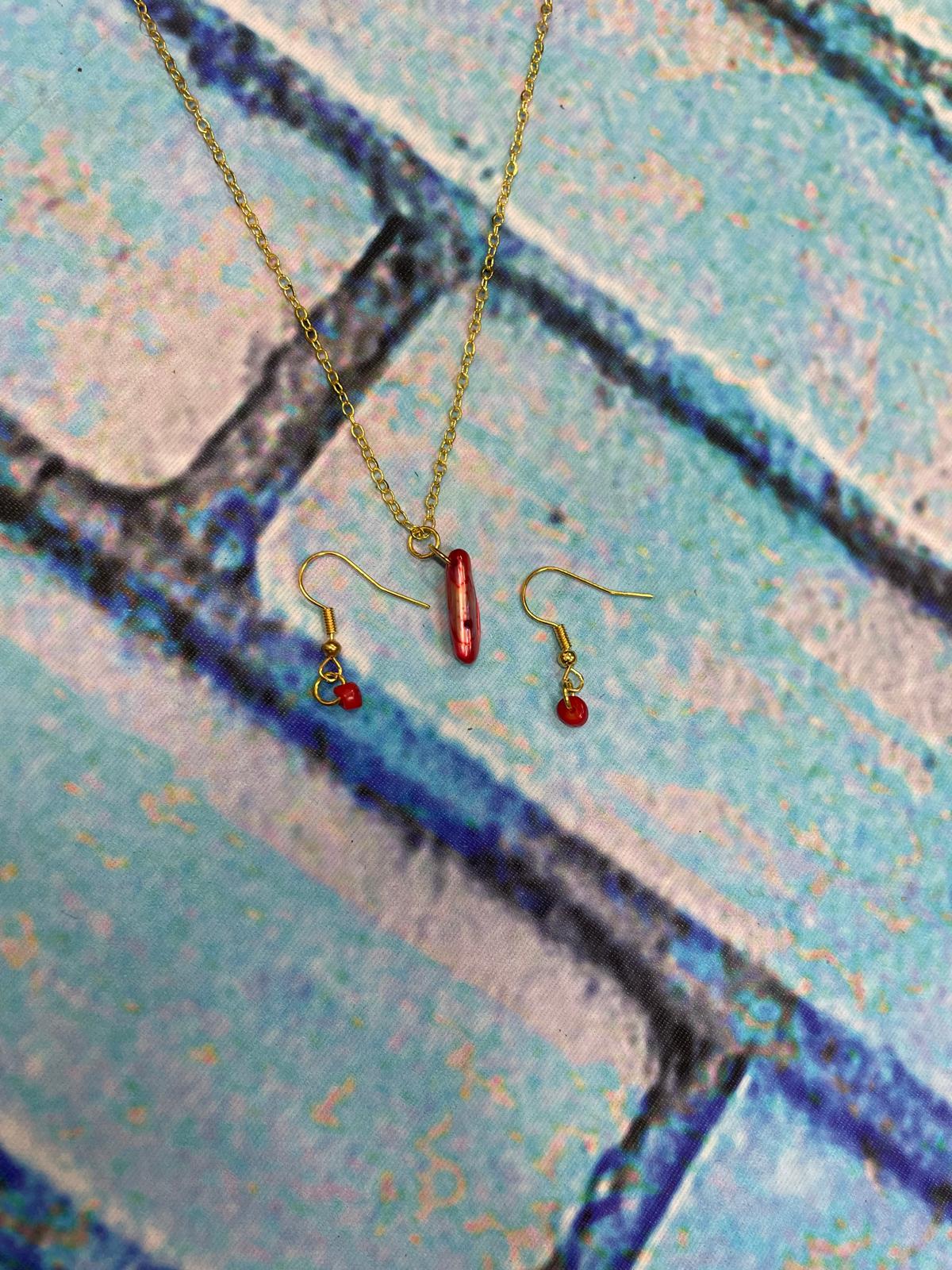 Necklace Set Red-Gold