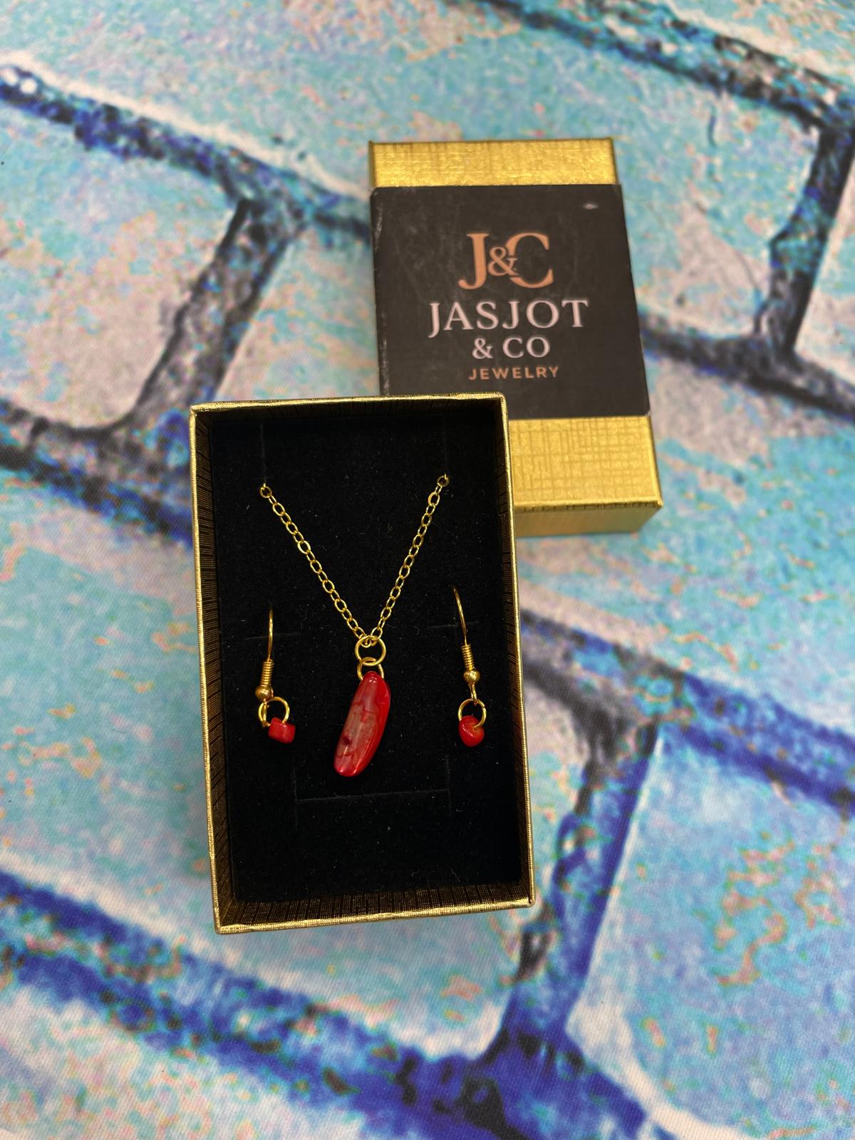 Necklace Set Red-Gold